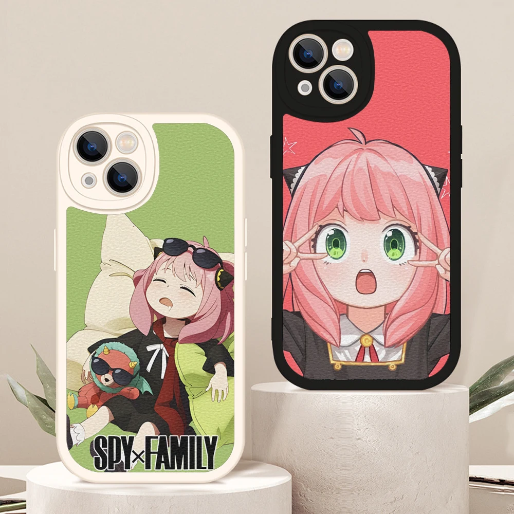 

Japan Anime SPY×FAMILY Ania Bear Daughter Sleeps Phone Case for Iphone 13 12 11 Pro MAX MiNi X XS XR Lambskin Protective Covers