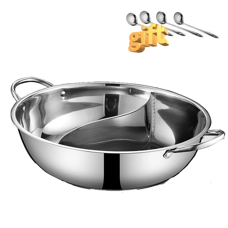 

Stainless Steel Thickened Hot Pot Ollas Chafing Dish Home Compatible Cooker Soup Pot Shabu-shabu Fogao Inducao Chinese Hotpot