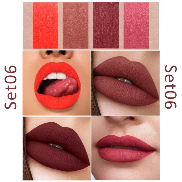 4Pcs/Set Waterproof Lipstick 6