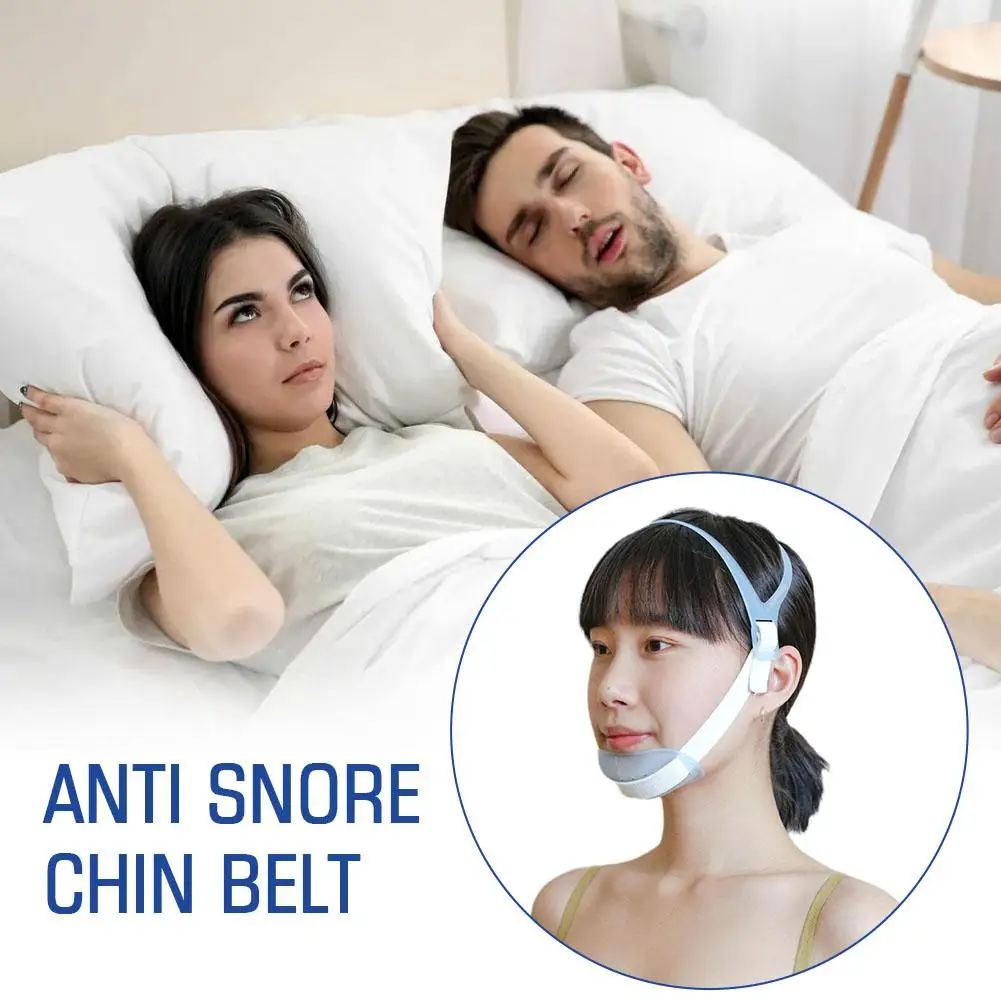 

Регулируемые ремни для подбородка против храпа Улучшенная коррекция дыхания во рту устройство для сна в носу устройство для сна пояс против храпа E1D7