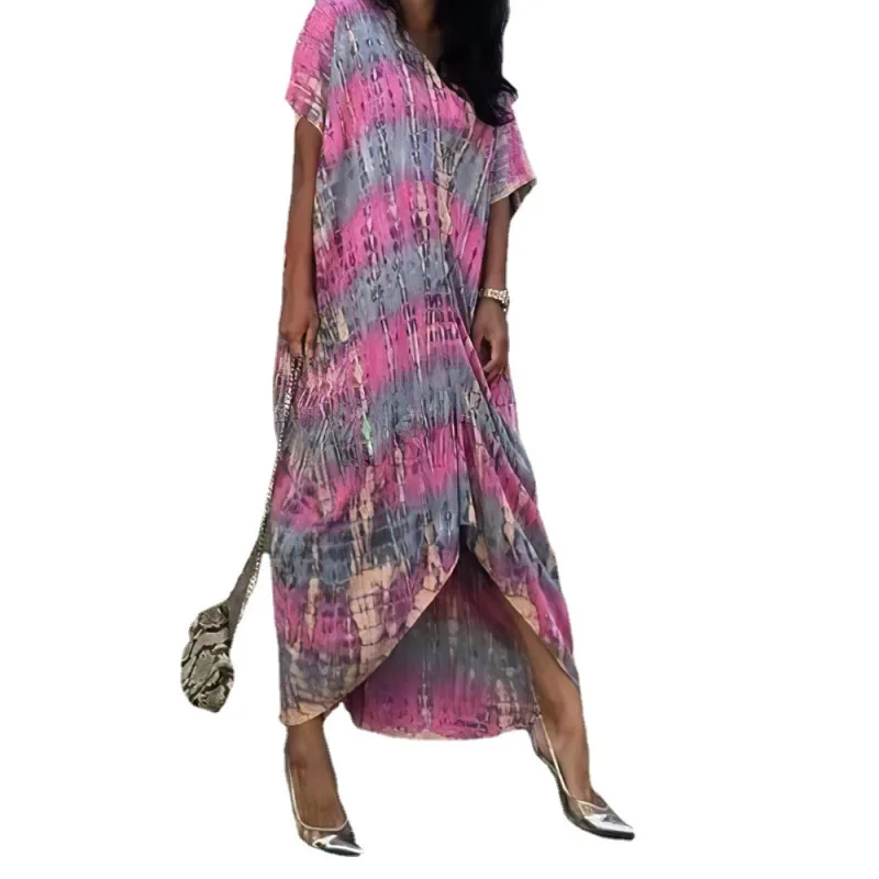 

2023 Summer Women's Beach Coveralls New Beach Dresses Loose V-Neck Dresses Sun Protection Clothes Bikini Beach Outfits for Women