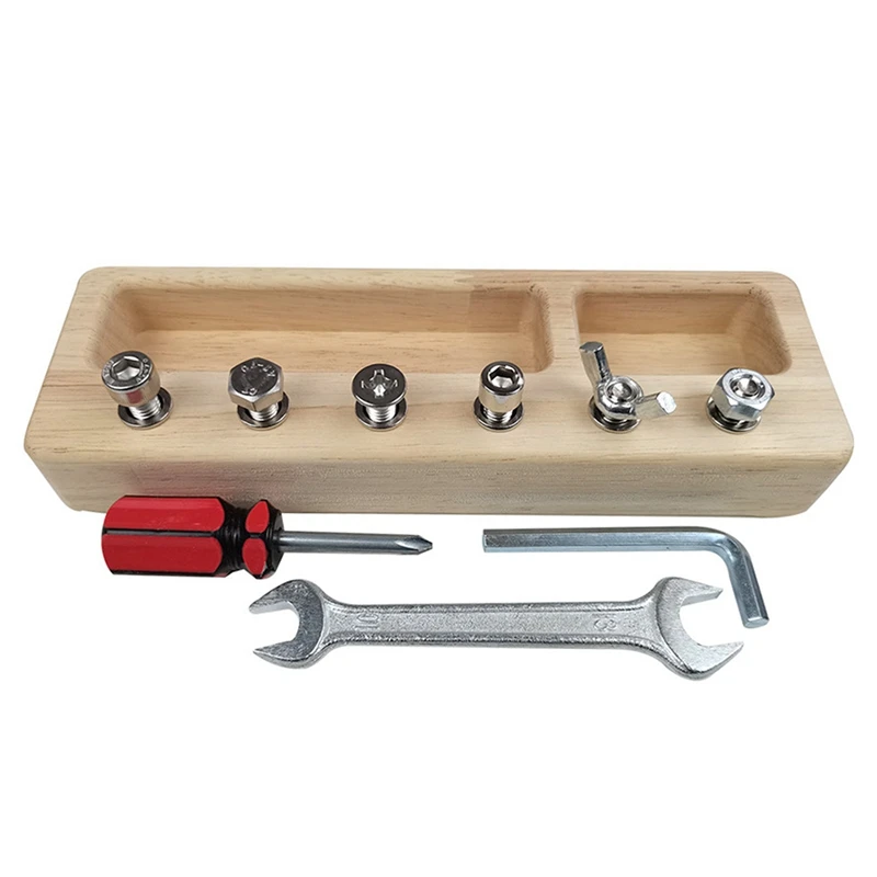 

10Pcs Children's Screwdriver Board Set, Wooden Screwdriver Activity Tool Toy