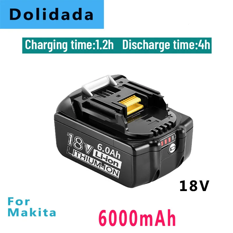 

Сменный литий-ионный аккумулятор для Makita, 18 в, 100% мАч, перезаряжаемый аккумулятор светодиодный светодиодным индикатором уровня заряда для э...