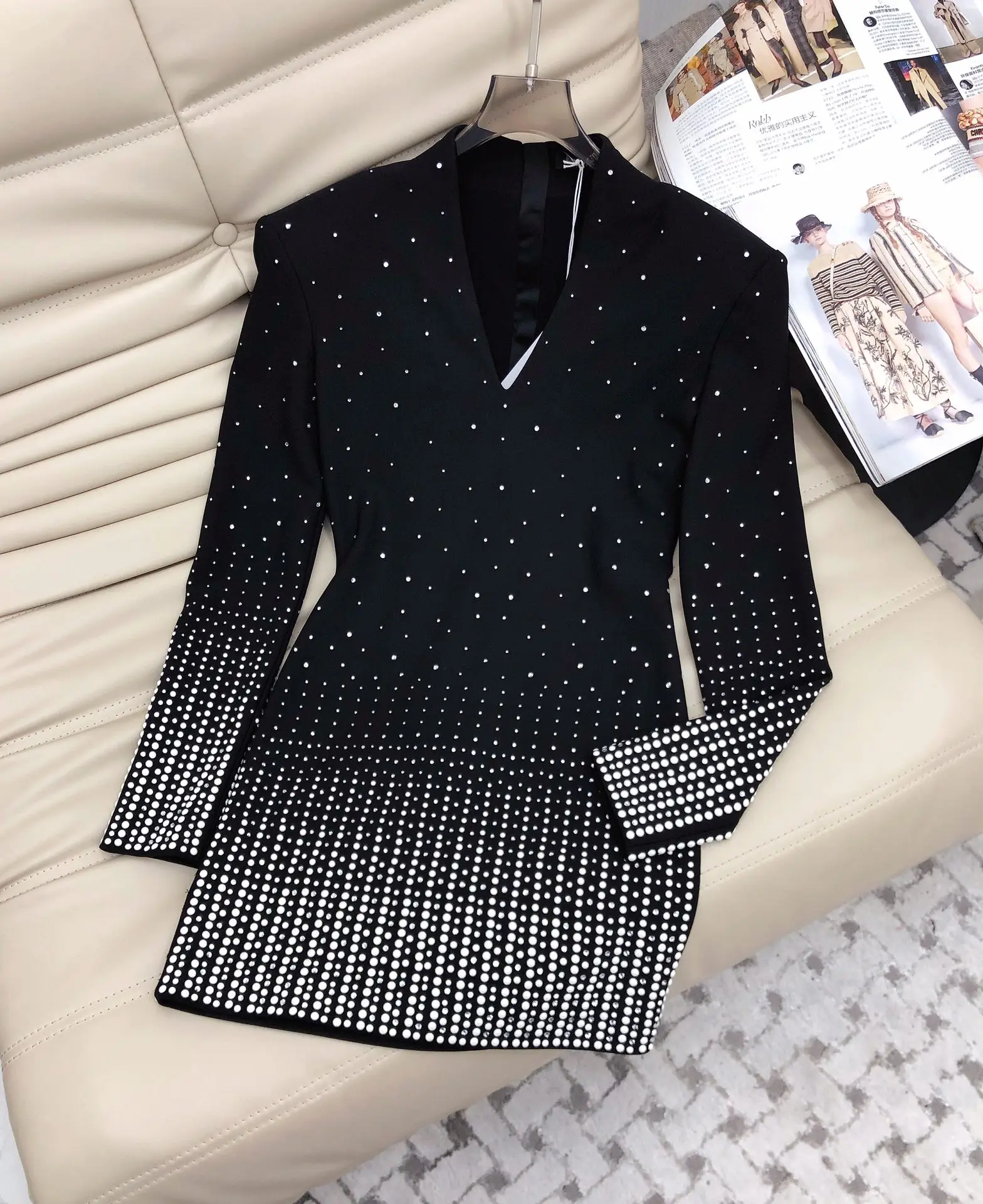 

2023 Spring/Summer Fashion New Women's Clothing Knitted Wool Waist Dress 0822