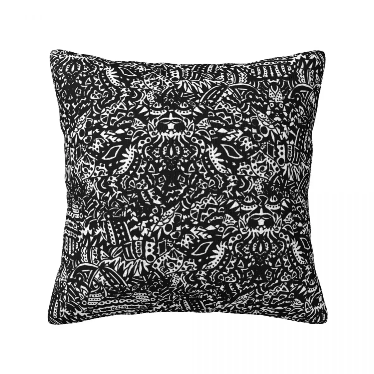 

Tribal Print Pillow Case Ethnic Black and White Cute Polyester Pillowcase Home Decor Zipper Summer Cover