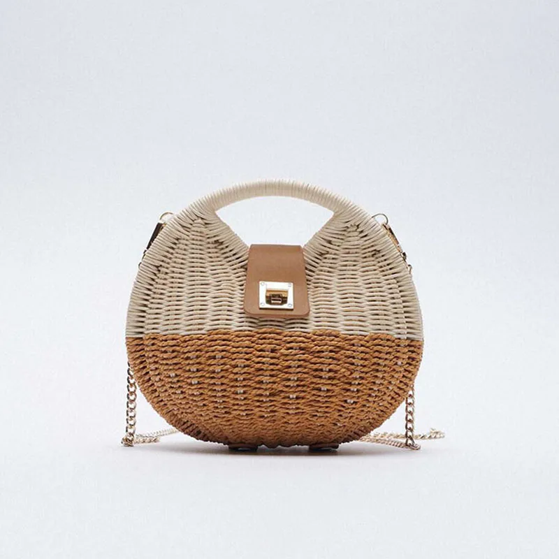 

Knitting Straw Women's Shoulder Bags for Women Woven Vintage Woman Handmade Handbags Summer Vacation Beach Female Crossbody Bag