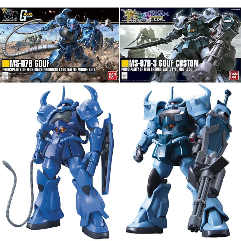 Bandai HGUC 1/144 MS-07B Gouf Gundam GOUF CUSTOM Action Figure Principality of Zeon Ground Battle Type Mobile Suit Model Toys