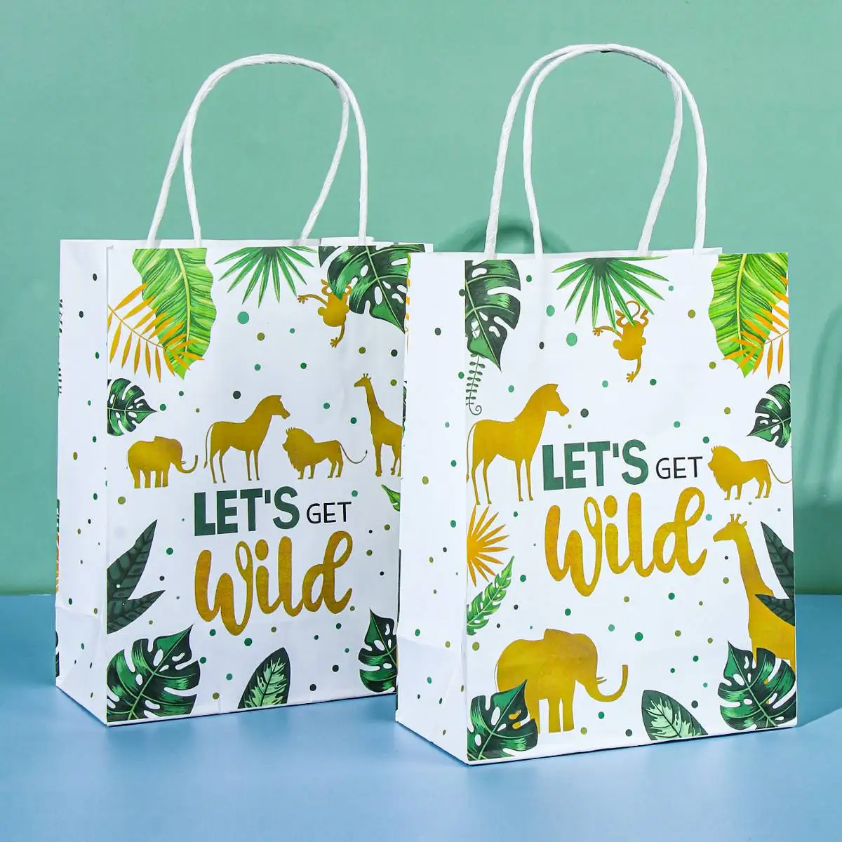 

Джунгли сафари животные Зоопарк Подарочные Бумажные Пакеты для дня рождения конфеты Подарочный пакет для детских праздников