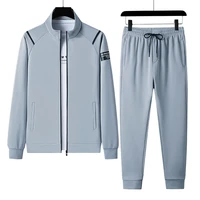 8xl casual sport mens tracksuit spring autumn sportswear men 2 piece sets sweatpants print zipper male running sweatshirt suit