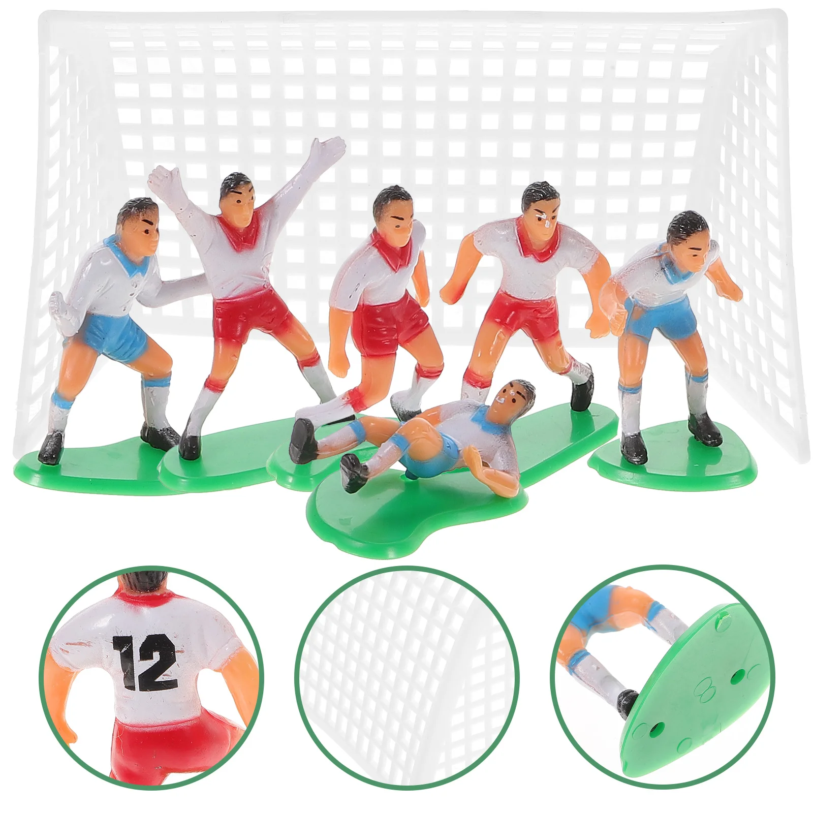 

16 Pcs Soccer Ball Cake Topper Sports Cupcake Picks Mini Figurine Football Party Decor Bath Toys Babies Figirine Toppers