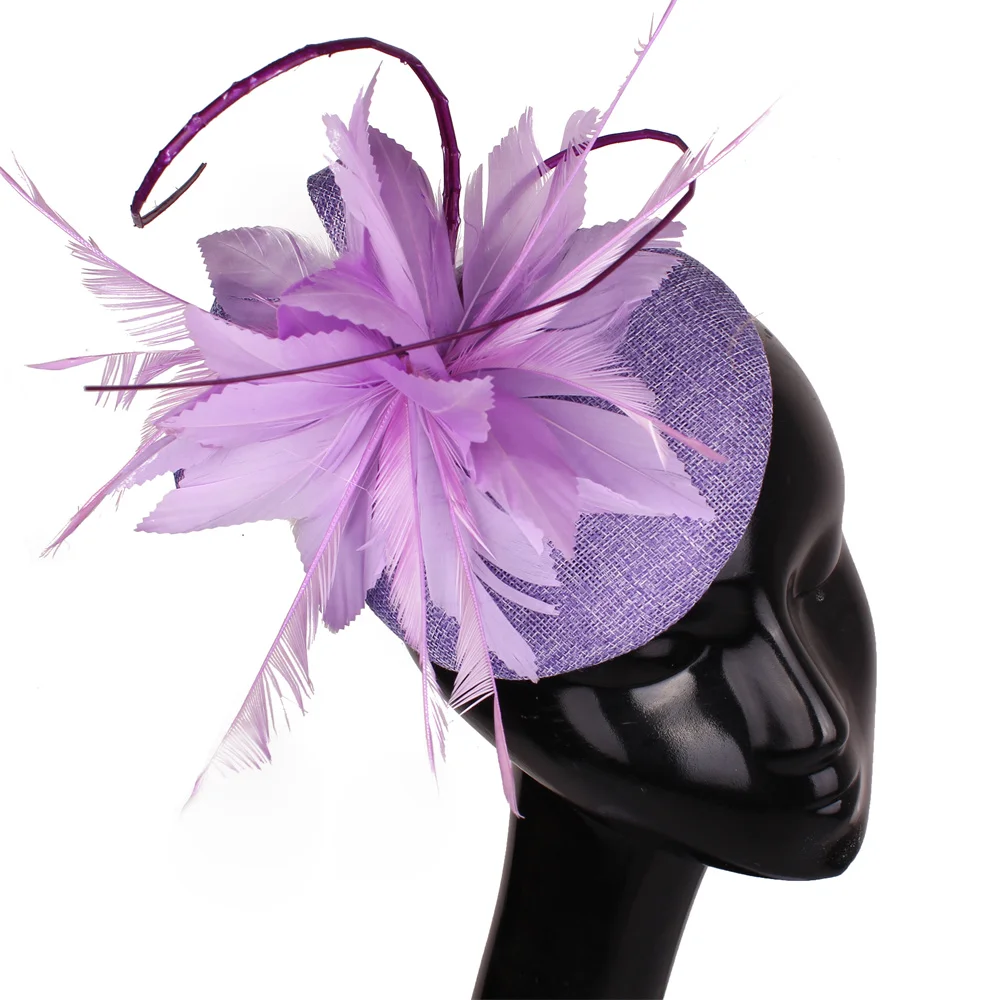 

Women Ladies Party Church Occasion Hats Fedora Clips Fascinators Fancy Feathers Hair Headwear Mesh Hair Accessories