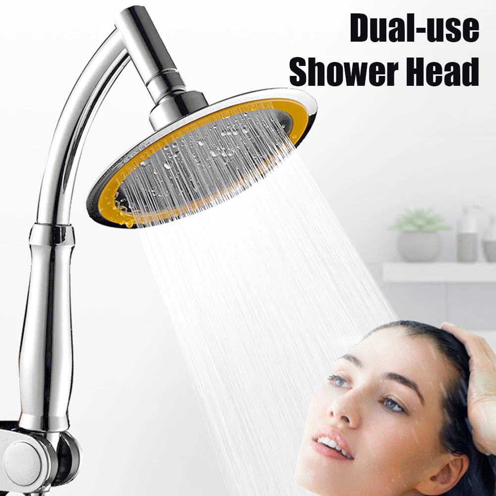 

High Pressure 6 Inch Adjustable Large Round Big Rainfall Sprayer Dual Use Hand Held/Top Shower Head High Pressure 360 Degree