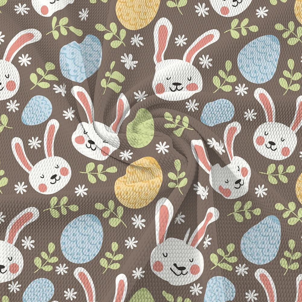 

50*145cm Easter Day Rabbit Print Bullet Strech Cotton Fabric for DIY Home Tex Bags Handmade Materials