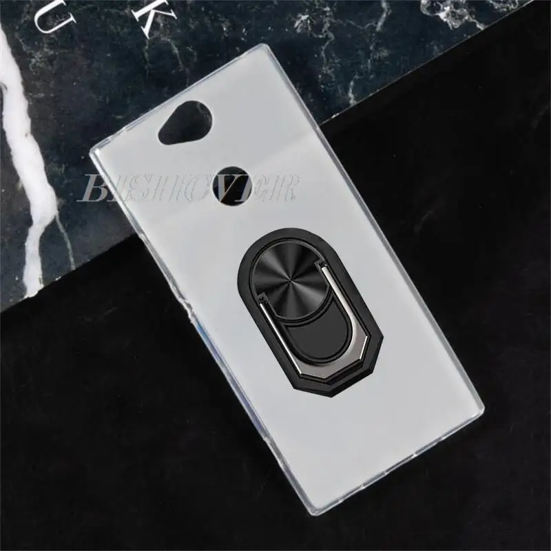 For Sony Xperia XA2 XA2 Plus Ultra XA2Ultra H3113 H4113 H3213 H3213 Back Ring Holder Bracket Phone Case TPU Soft Silicone Cover