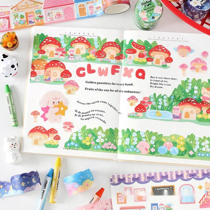

1pcs Creative Stationery Material Hand Account Daily Decoration Material DIY Masking Sticker Label Tape Supplies New