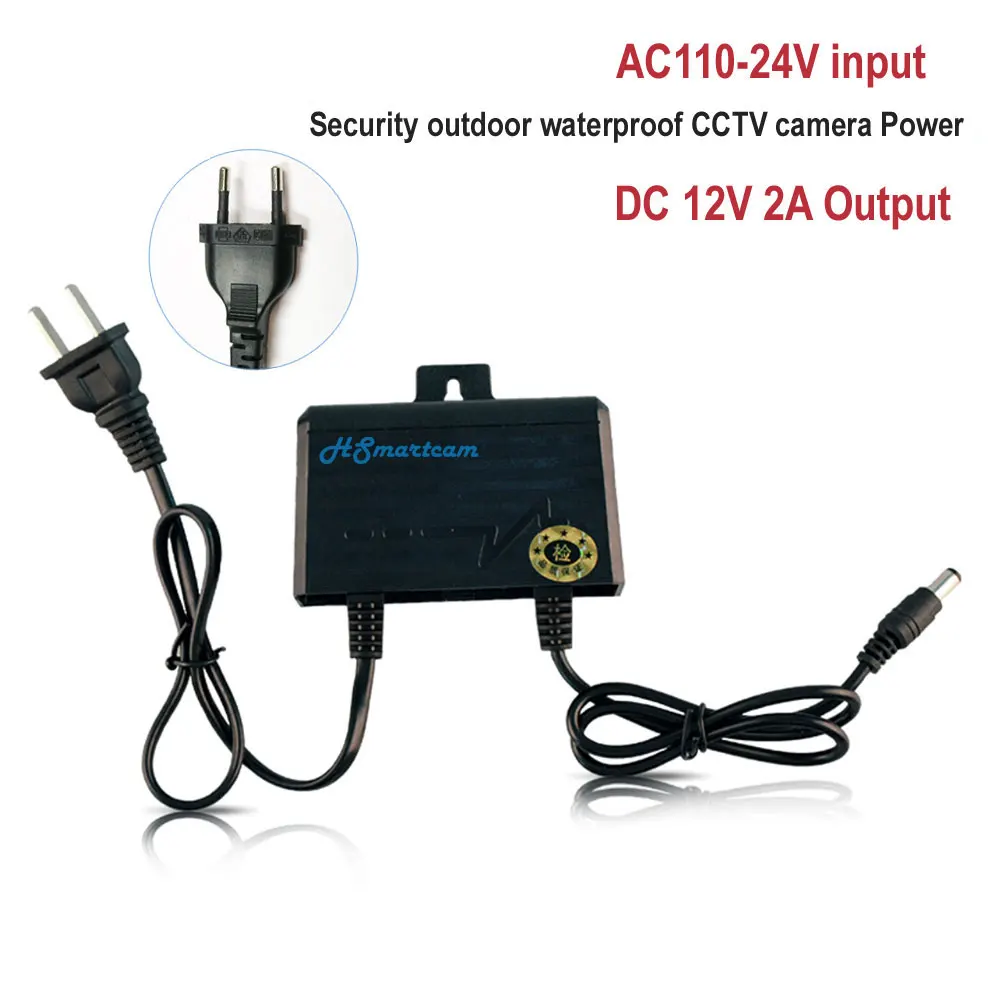 Waterproof Outdoor Security Power Supply Adapter DC 12V2A Wifi IP Camera Outdoor AI Auto Tracking Wireless Camera ONVIF Audio