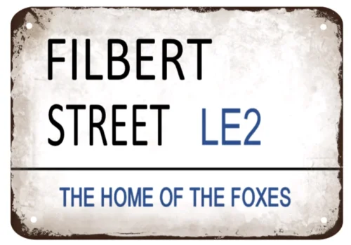 Лестер город филберт улица LE2 дом Лис металлический знак табличка