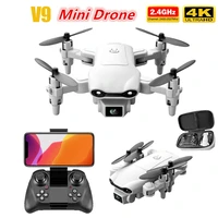 new v9 mini rc drone 4k hd dual camera wide angle camera wifi fpv aerial photography helicopter foldable quadcopter dron toys