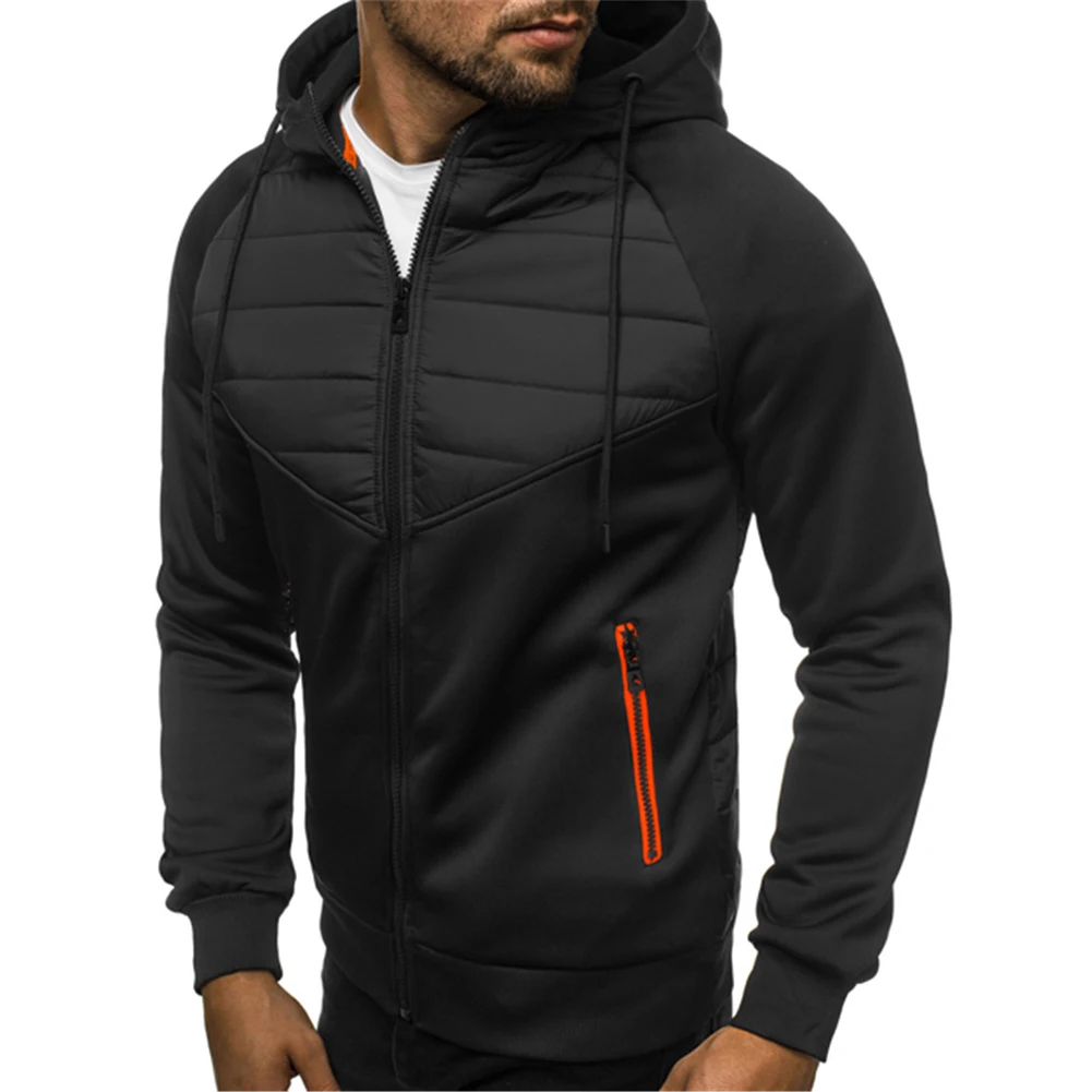 

Trendy Men's Long Sleeve Hoodie Cardigan Zip Up Coat Jacket Sweatshirt Solid Color Gray Spring Autumn Winter