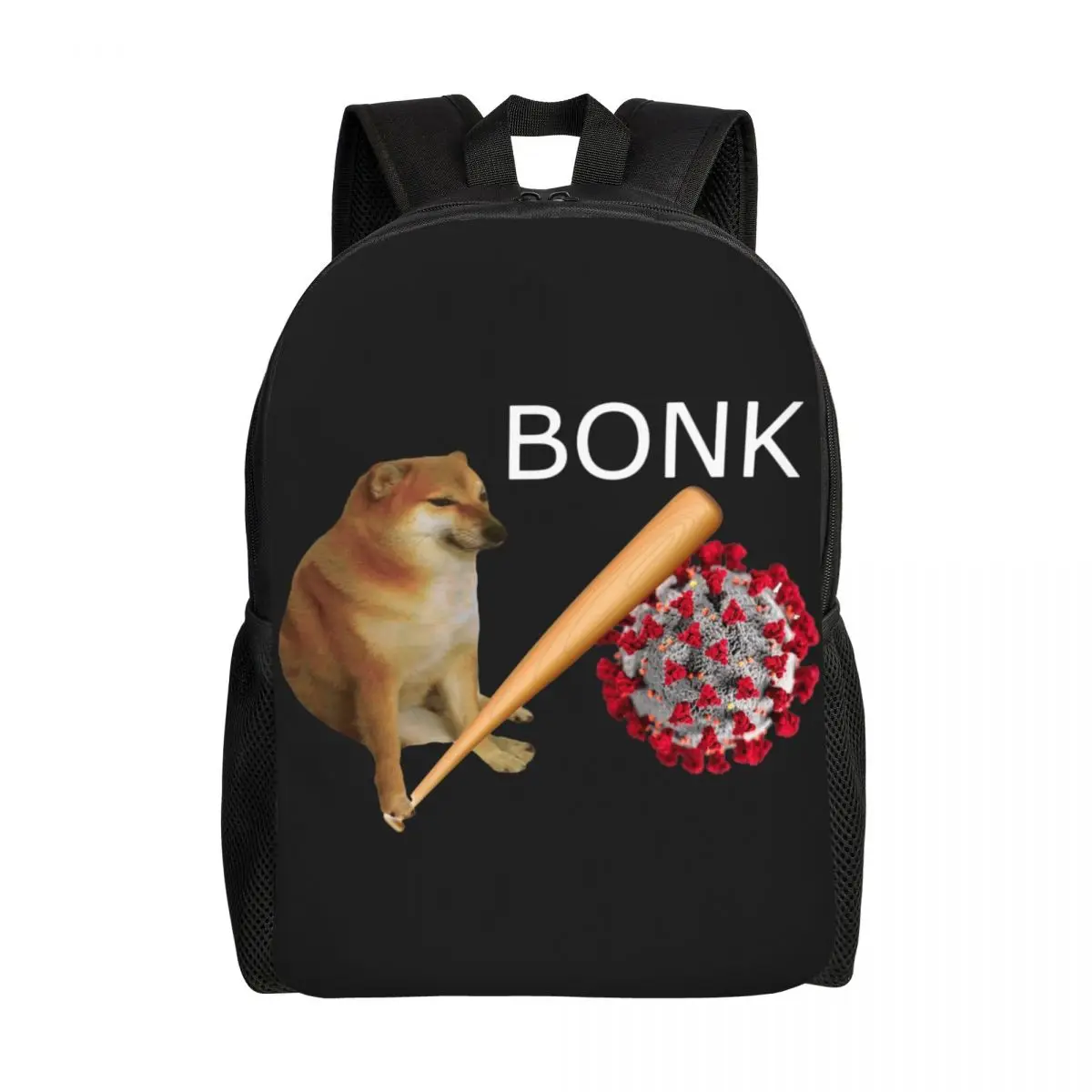 Рюкзак Cheems virones Bonk для женщин и мужчин школьный дорожный ранец с принтом Сиба-ину