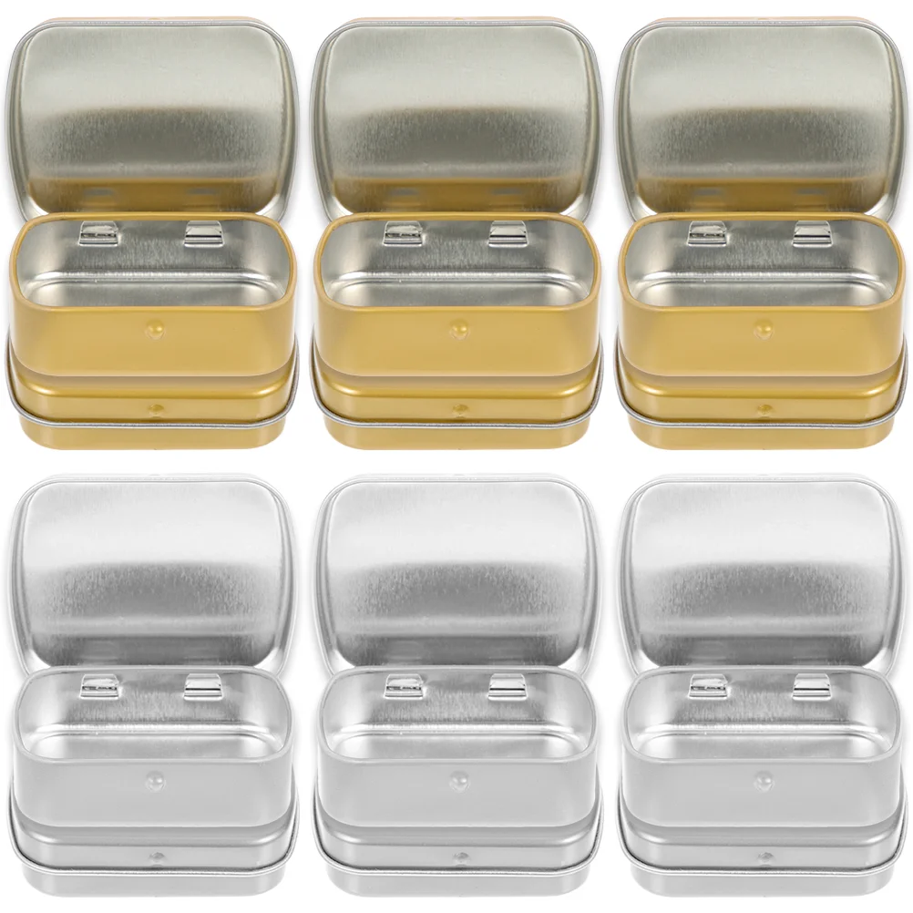

Box Tin Metal Tins Empty Cookie Tea Tinplate Boxes Container Storage Candy Mini Containers Case Craft Jewelry Can Rectangular