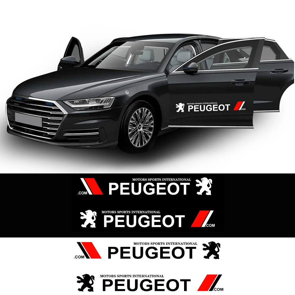 

2PCS Car Emblem Door Side Sticker Creative Auto Body Decals Waterproof PVC Sticker For Peugeot 107 108 206 207 301 3008 307