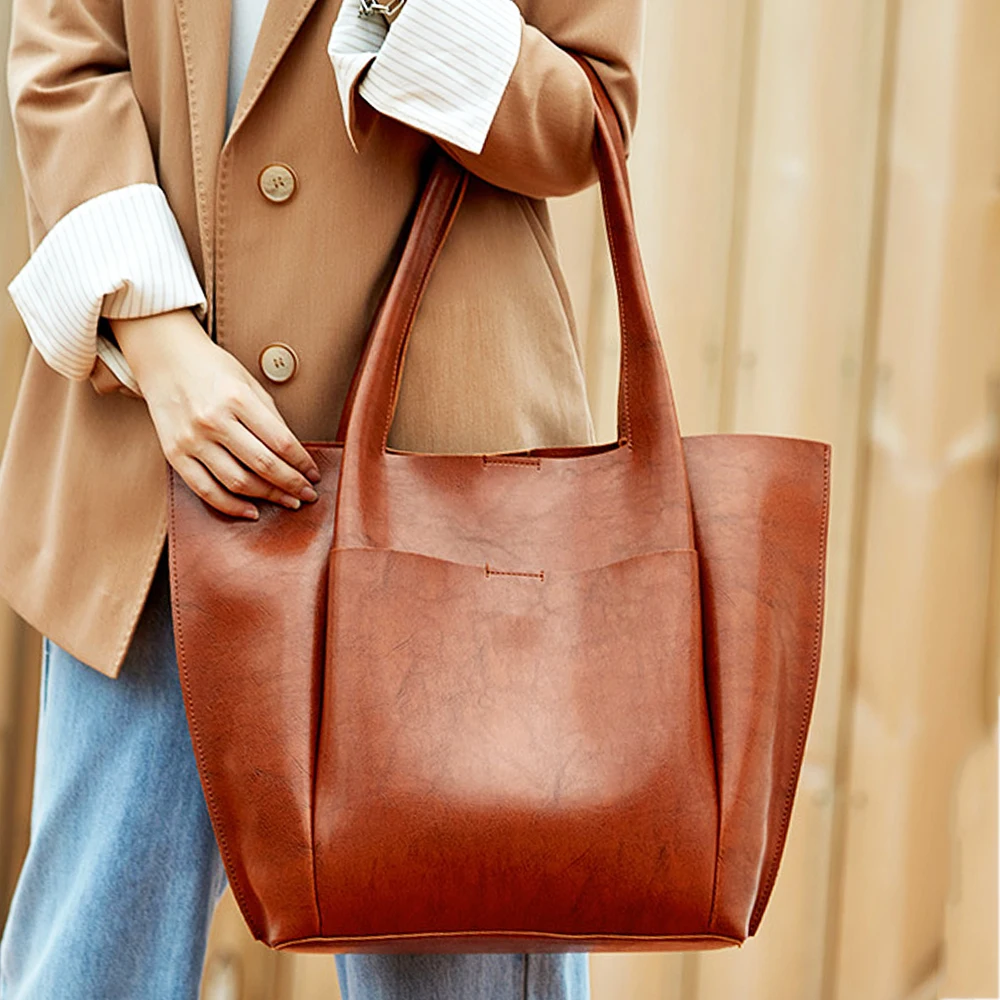 

Women 's Large Capacity Bags Pu Leahter Shoulder Bags for Girls High Quality Casual Totes Bag Ladies Shopping Crossbody Purses