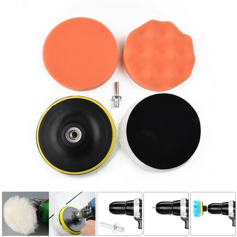 

New 125mm Auto Polishing Mat Set Electric Drill Grinder Polishing Accessories Wool Polishing Wheel Sponge Pad Herramientas