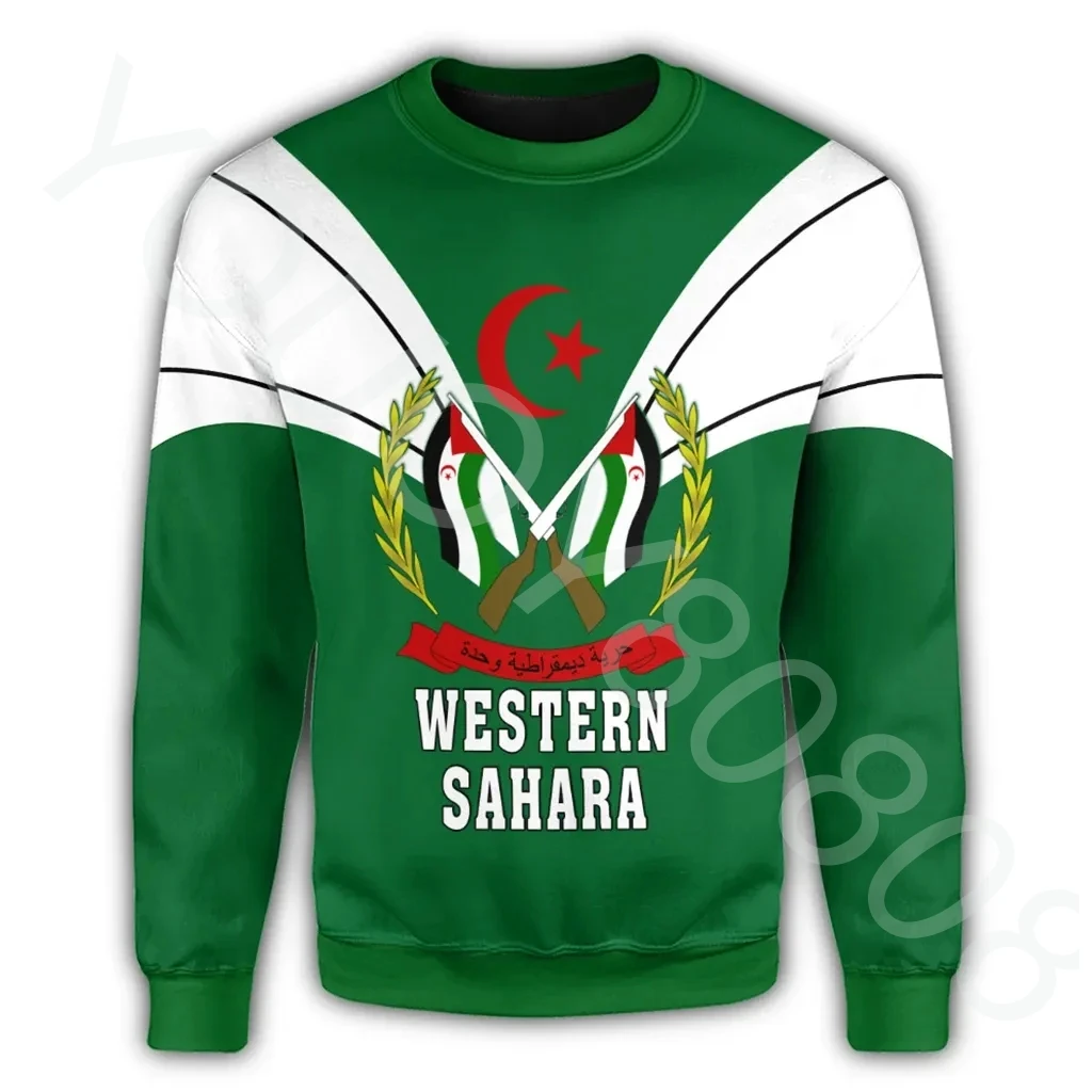 

New African hoodie men's simple Harajuku men's street sports Western Sahara pullover round neck sweater