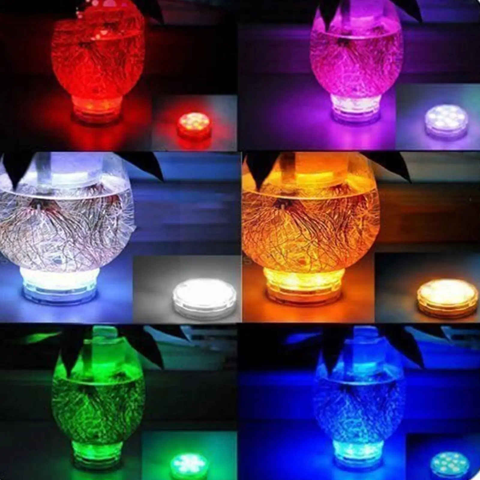 

Rgb Color Changing Submersible Light Underwater Led Night Light Swimming Pool Light For Outdoor Pool Pond Vase ​bathtu R7n7