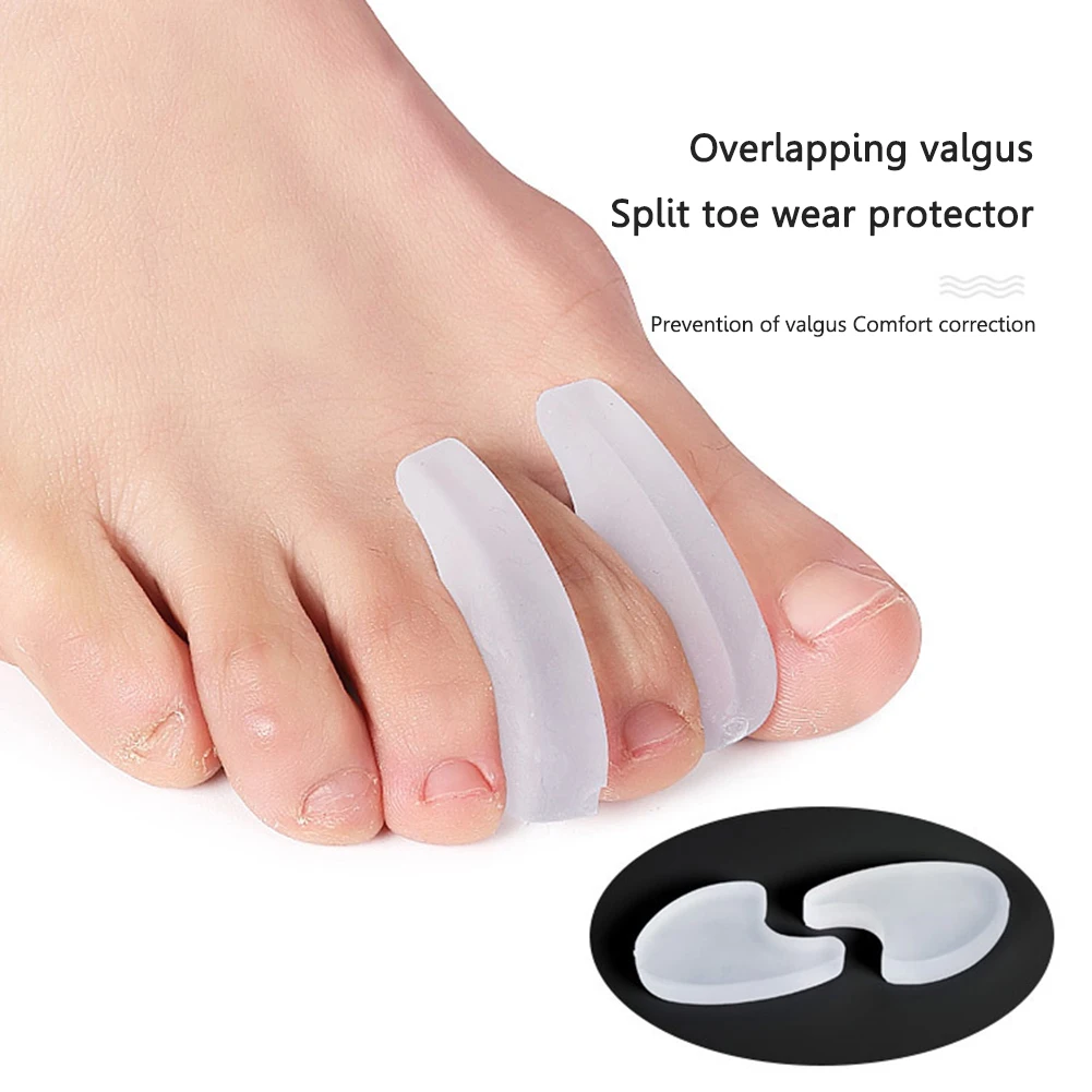 

2Pcs Silicone Foot Finger Toe Separator Hallux Valgus Corrector Hammer Toe Bunion Straightener Pedicure Orthopedic Pain Relief