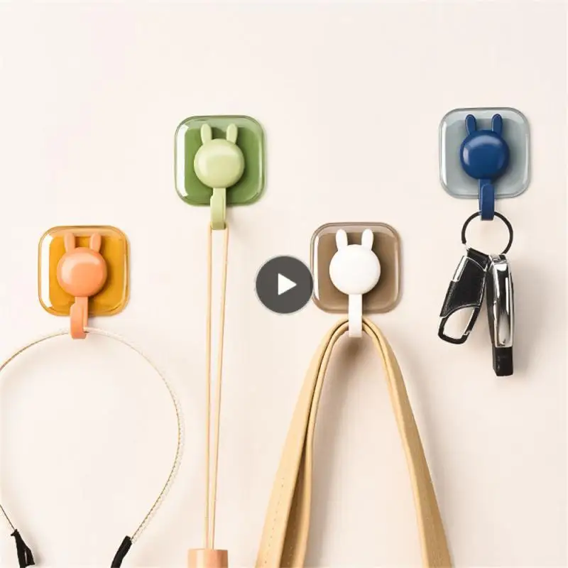 

For Kitchen Bathroom Key Umbrella Towel Cap Coat Rack Without Drilling Cartoon Hook Home Multi-function Wall Hook Cute Creative
