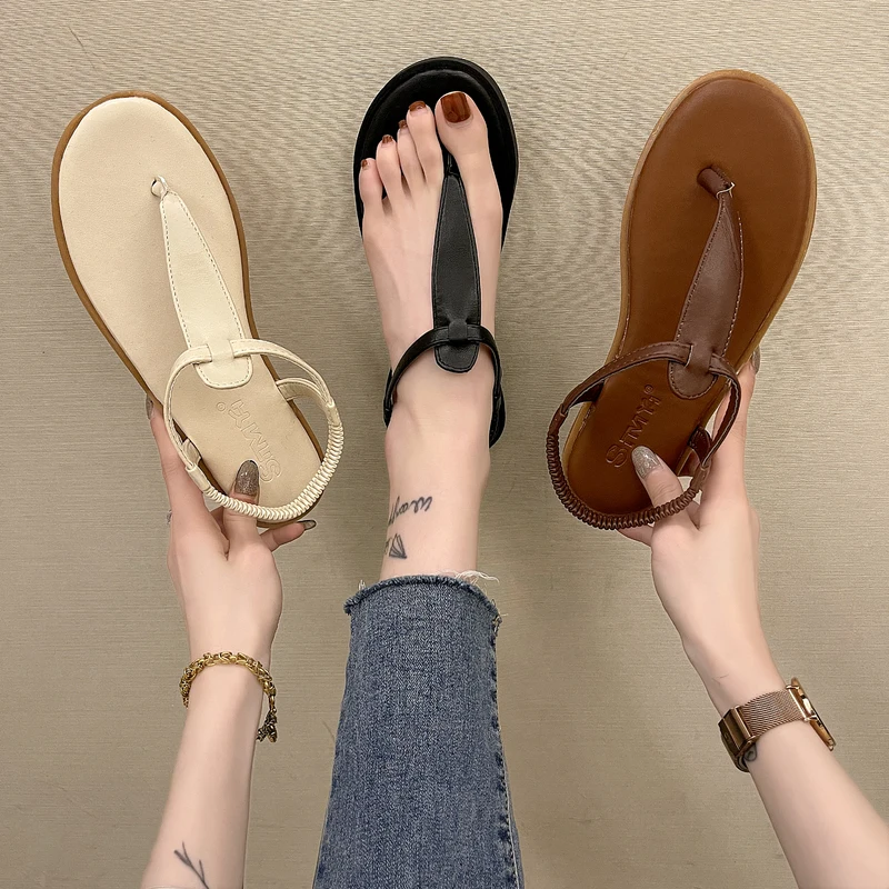 

Сандалии женские на платформе, удобные шлепанцы, универсальная обувь на прозрачном каблуке, мягкие корректирующие босоножки, плоская подош...