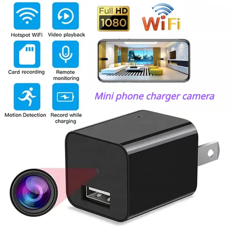 

HD Mini Surveillance Camera 1080p Wireless USB Charger Cameras with Wifi Ip Videcam Video Recorder App Remote Monitor Camcorder