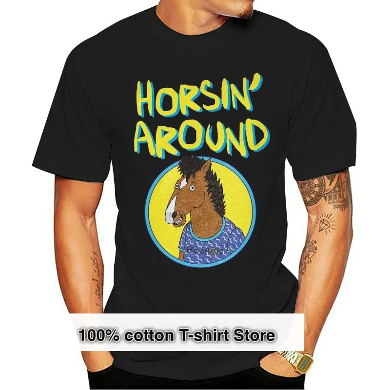 

CUC T-SHIRT BOJACK THE HORSEMAN SERIE TV MOVIE FAMOUS HORSE Men Brand Printed 100% Cotton T shirt