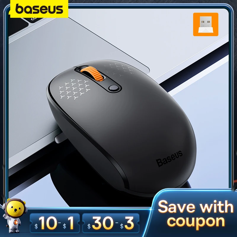 

Baseus F01A Wireless Mouse Ergonomic Precision Mice 1600 DPI Silent for MacBook Tablet Laptop Accessories 2.4G Mouse