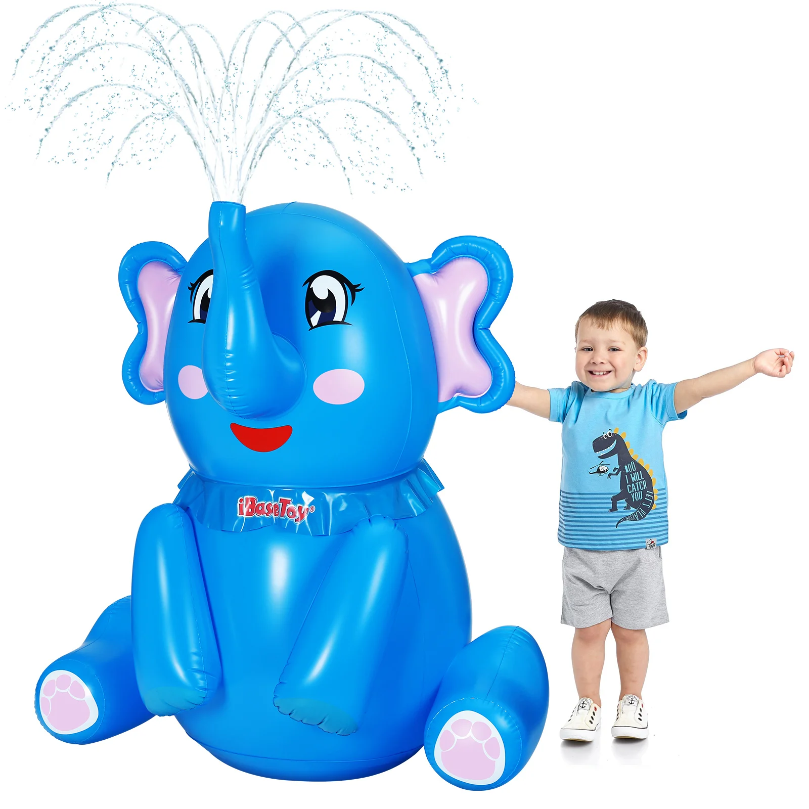 

IBASETOY 150cm Safe Large Lovely Elephant Sprinkler Water Sprayer Inflatable Elephant