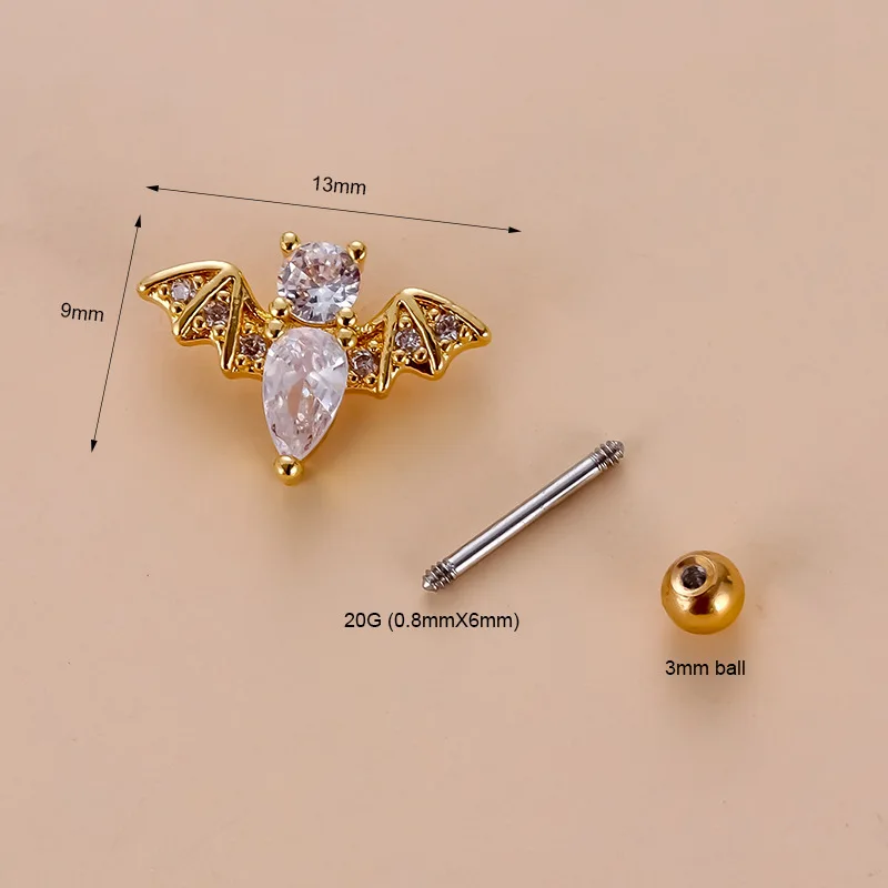 

1 Piece Small Heart Cz Tragus Cartilage Rook Helix Snug Conch Earring 20G Prong Gem Monroe Tragus Helix Ear Piercing