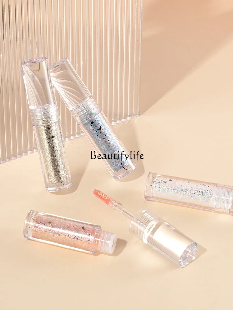 Тени для век Super Flash Fine Glitter Shimmering Powder Shimmer Crouching Silkworm Осветлитель глаз Tears Shiny Crystal