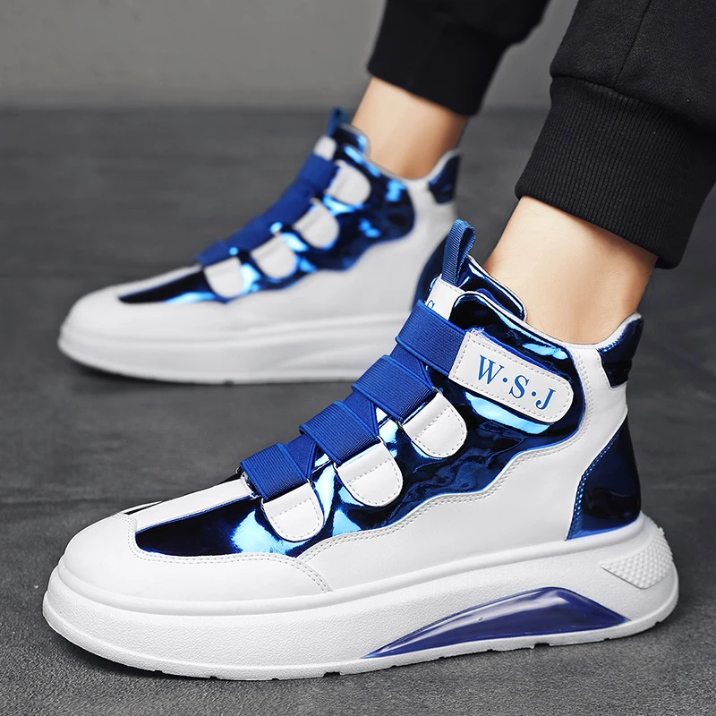 

Мужские дышащие кроссовки, повседневная нескользящая обувь для скейтборда, высокие кеды, удобная кожаная спортивная обувь для бега и скейт...