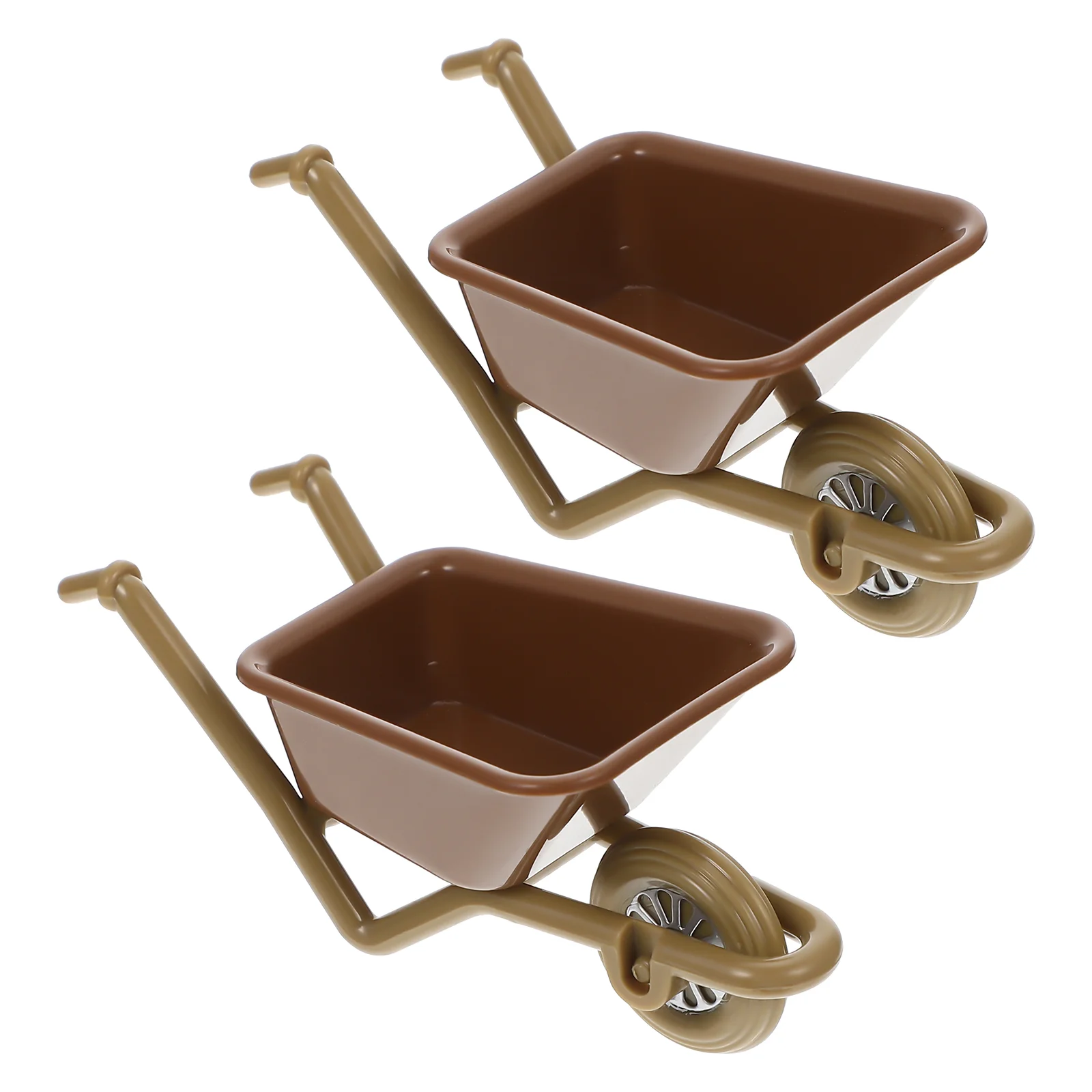 

2 Pcs Mini House Wheelbarrow Miniature House Miniature Farming Cart Micro Landscape Cart Artificial Cart Toys