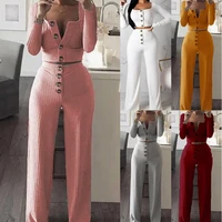ladies new slim button casual suit fashion fit sexy long sleeve cardigan 2 piece commuter ladies clothing 2022 trend