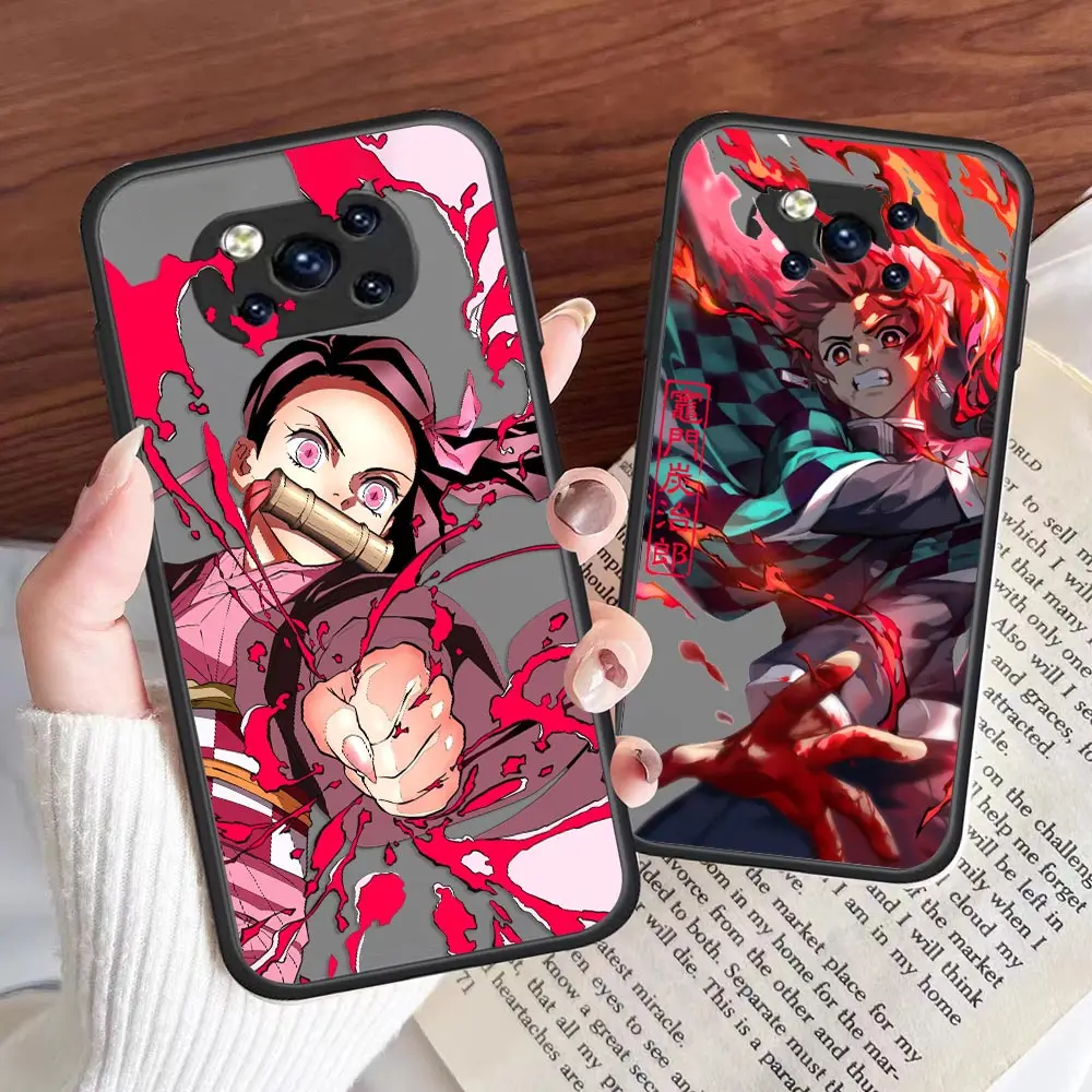 

Cute Demon Slayer Anime Cartoon Comic Matte Case For Xiaomi Poco F4 GT Case For Xiaomi Mi Poco F4 X4 M4 X3 M3 F3 Note10 Max 2 5G