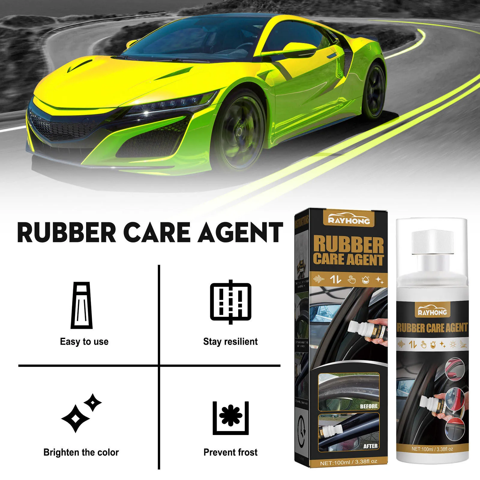 

Car Rubber Curing Agent Car Care Portable Rubber Curing Agent Car Scratch Remover Polishing Agent Dirt Cleaner For Vehicles