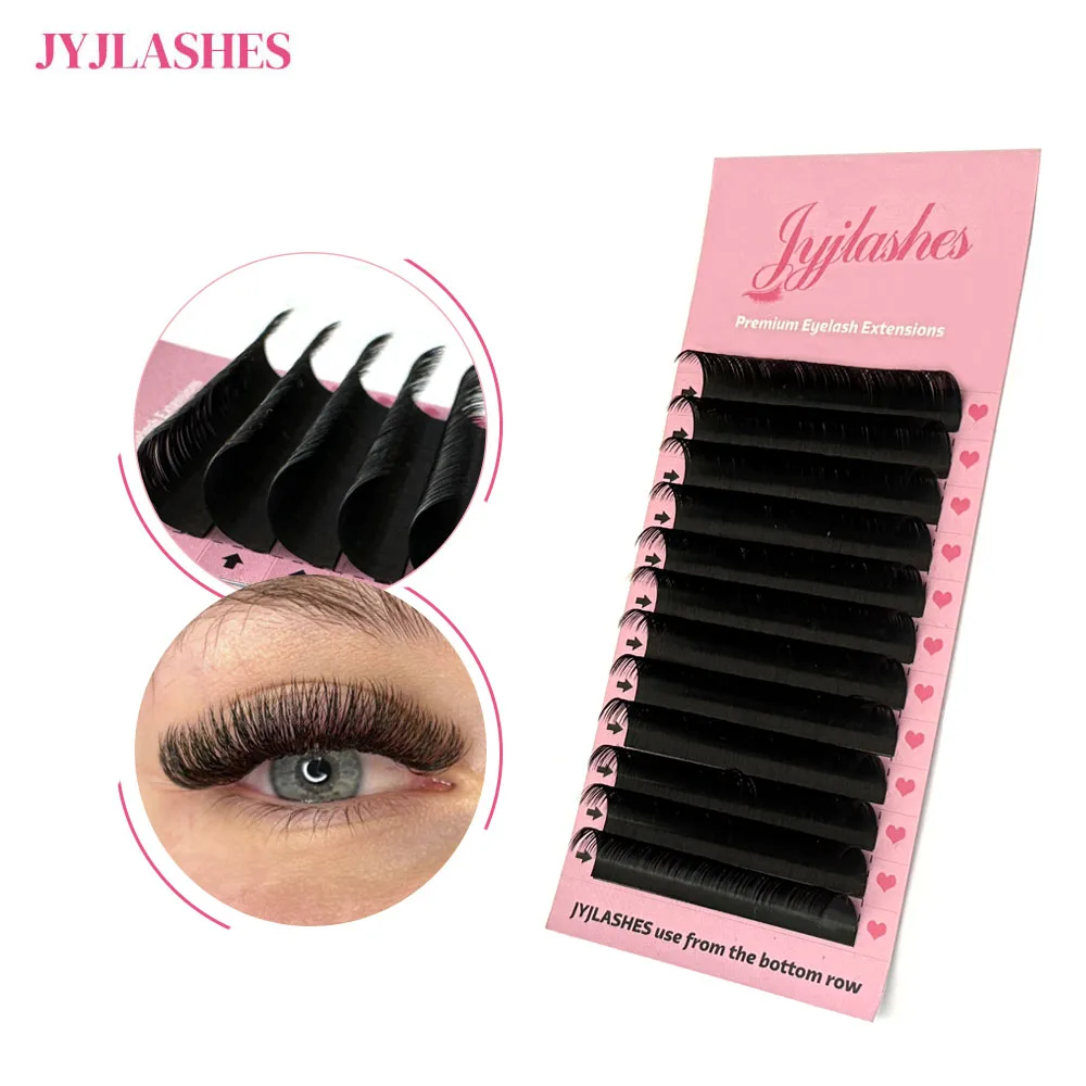 JYJLASHES 12 рядов индивидуальные принадлежности для наращивания ресниц матовые