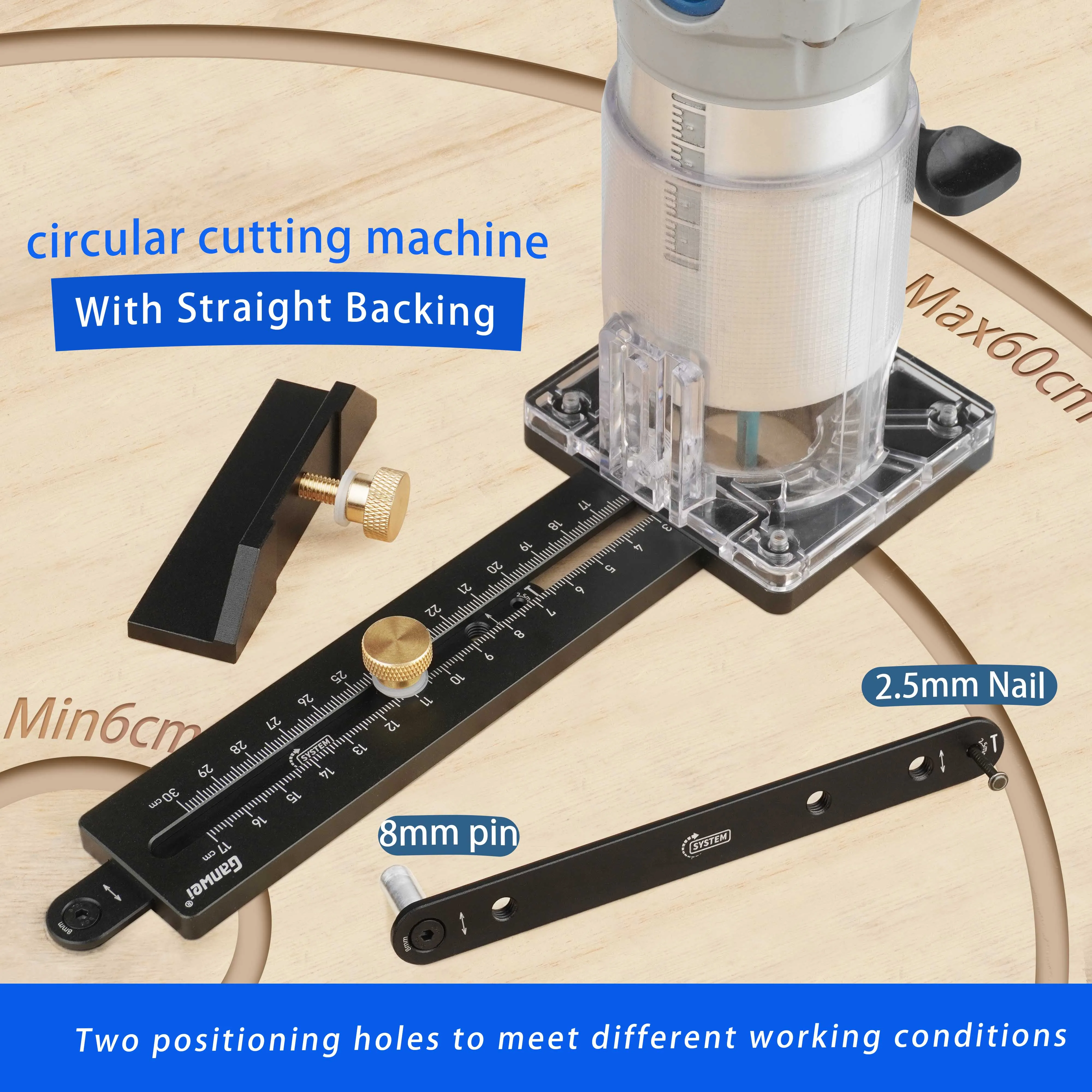 

Trimming machine cutting and milling round artifact multifunctional auxiliary circular hole slotting positioning backing tool