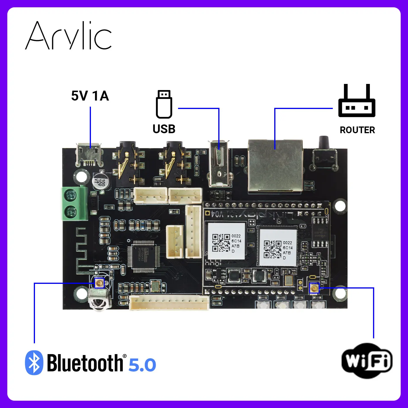  Up2Stream Pro V3 Bluetooth аудио приемник плата Bluetooth 5.0 беспроводной стерео музыкальный модуль мультирум DIY WIFI Аудио плата 