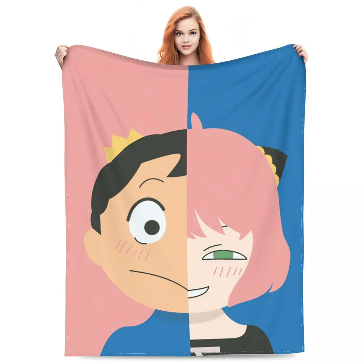 

Одеяла Bojji & Anya из кораллового флиса, плюшевый принт, семейство шпионов X, уютные ультрамягкие одеяла из японского аниме для детской кровати