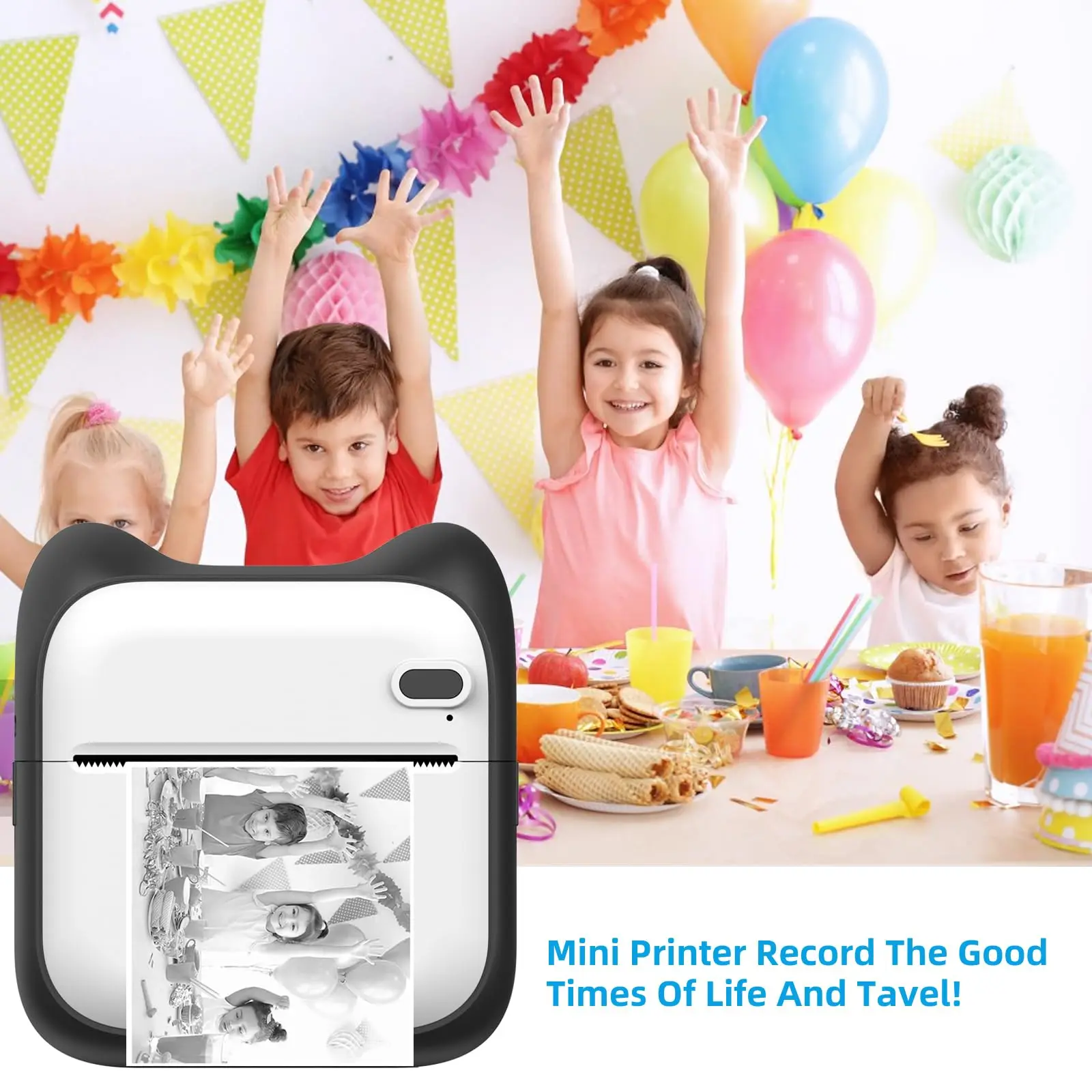 Карманный мини-принтер для фотографий портативный бесчернильный термальный 57 мм