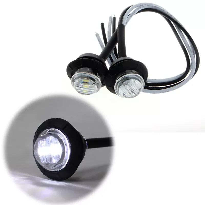 

1 Pair New Signal Lamp Mini DC 12V White 3 LED Marker Trailer Truck Side Bullet Light Waterproof Car Light Source